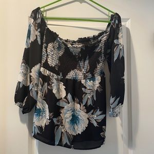 Off the shoulder tropical top